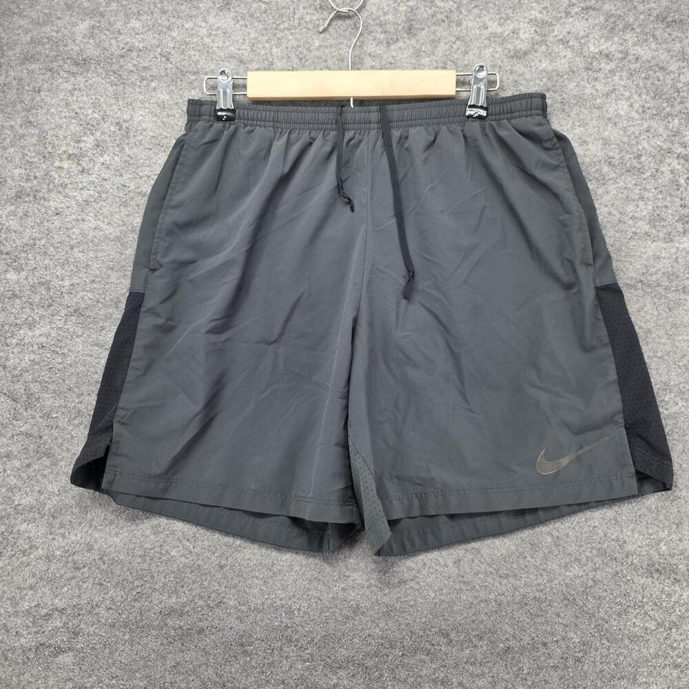 Nike Dri-FIT Shorts Mens L Gray Athletic 7 Inseam Pockets Drawstring Quick Dry